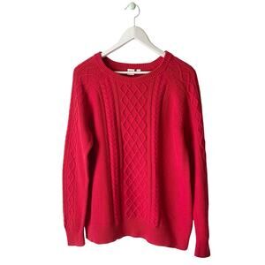 Gap Classic Cable-Knit Sweater Red Size Large